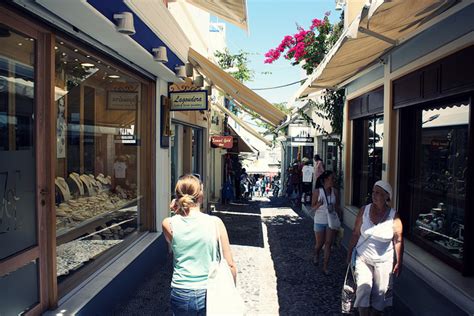 gold street santorini greece.